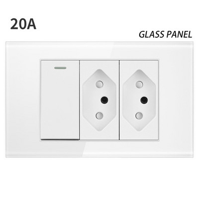 20A Brazilia Priză de perete USB Tomada&Type C Presostat de alimentare Plastic temperat/Sticlă Poziție panou Priză Jack Priză Acasă Birou