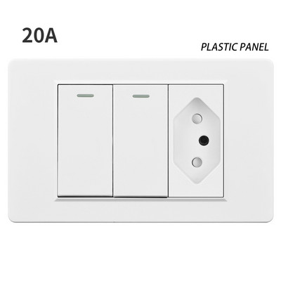 20A Brazilia Priză de perete USB Tomada&Type C Presostat de alimentare Plastic temperat/Sticlă Poziție panou Priză Jack Priză Acasă Birou