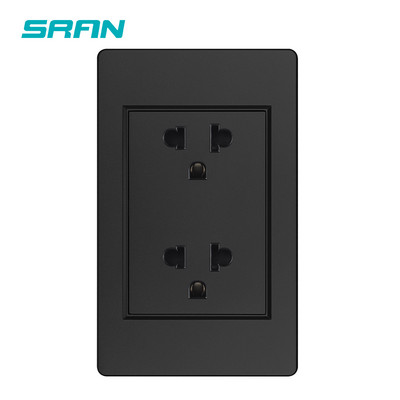 SRAN Type-C USB Dual Thailand Zásuvka 5V 2.1A PC Ohňovzdorná 118mm Panel USB C Dvojitá thajská zásuvka Biela/Čierna/Sivá