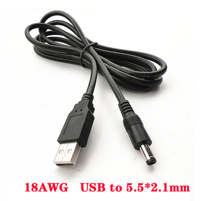 1 db USB-DC 5,5*2,1 mm-es 2,5 mm-es tápkábel DC táp töltőcsatlakozó 5A 10A nagyáramú USB töltő tápkábel gyorscsatlakozó