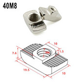 50 tk T-mutrid 40 45 päikeseenergia fotogalvaaniline alumiiniumprofiil - keerme M8 süsinikterasest päikeseenergia toiteallikad alternatiivsed energiaallikad