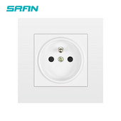 SRAN franču sienas barošanas ligzda ar zemējumu 16A kontaktligzda ar bērnu aizsargdurvīm melns/balts/zelts/pelēks datora panelis 86mm*86mm