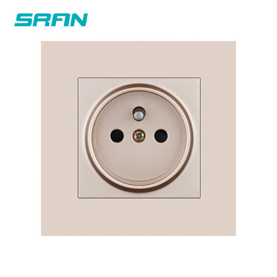 SRAN franču sienas barošanas ligzda ar zemējumu 16A kontaktligzda ar bērnu aizsargdurvīm melns/balts/zelts/pelēks datora panelis 86mm*86mm