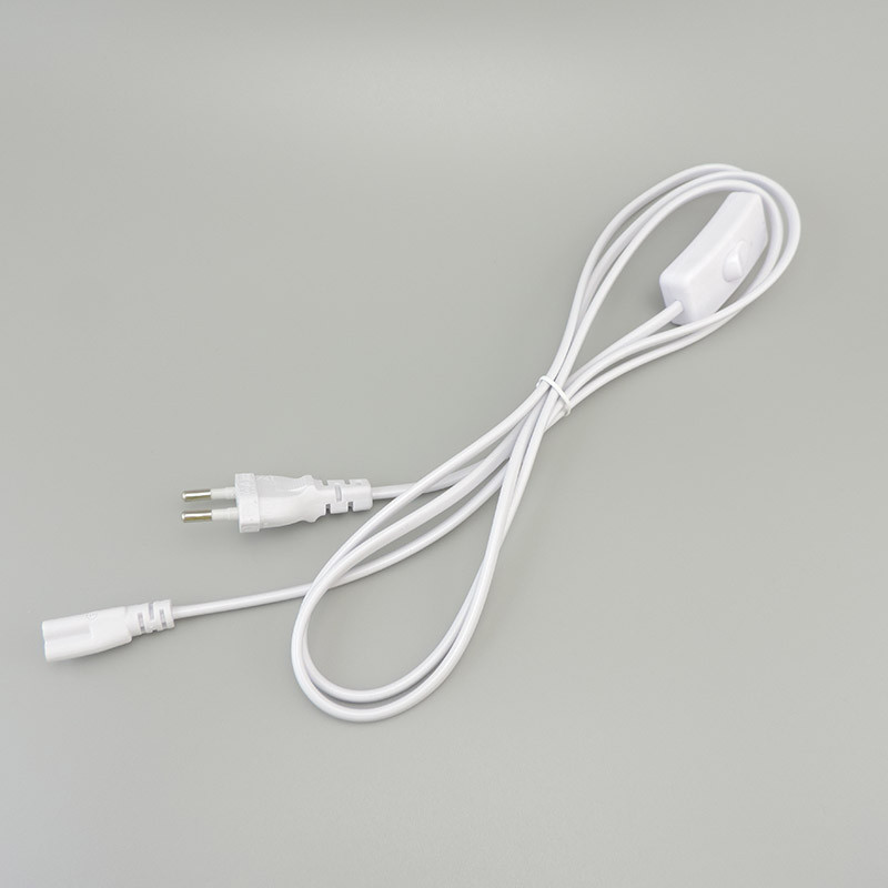 3-pinový kábel s vypínačom pre EÚ a USA pre T5 LED trubicu, napájací kábel, nabíjací kábel, pripojovací kábel, konektor ZAP/VYP, osvetlenie, príslušenstvo 220V