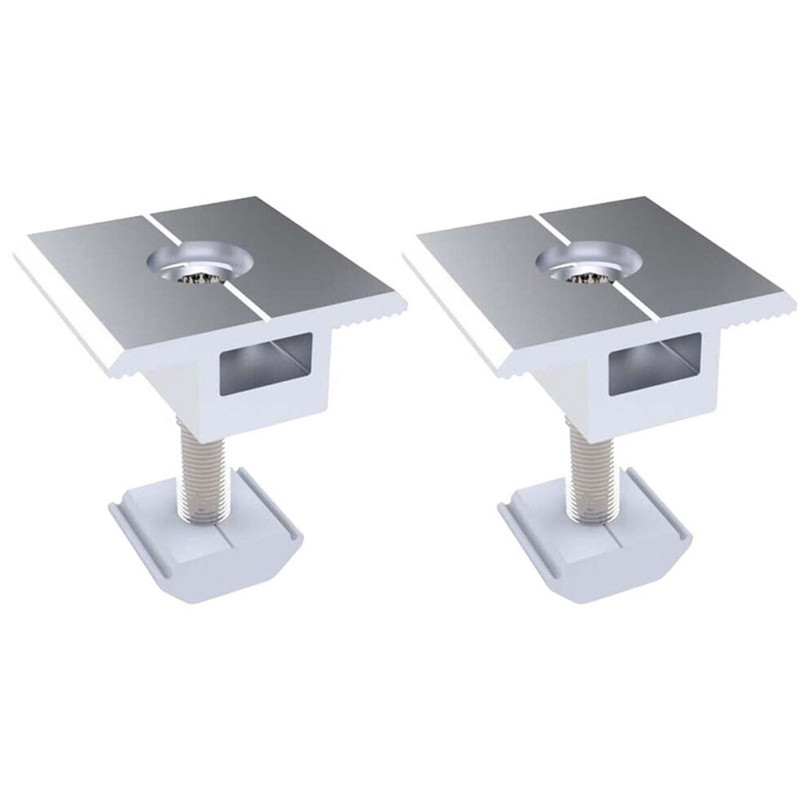 1/2 gab Saules paneļa vidējā skava fotoelementu PV kronšteins 30/35/40/45 mm balkona spēkstacijas dārza nojumes stiprināšanai