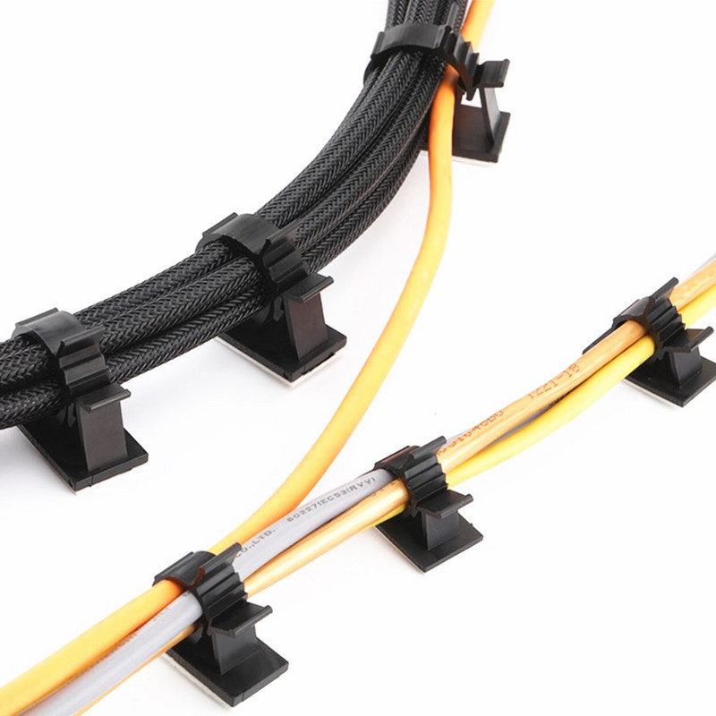 10 gab. Pašlīmējošie kabeļu klipi pārvaldības lādēšanas strāvas vada organizators turētājs līnijas fiksētās skavas automašīnas datoram peles televizoram