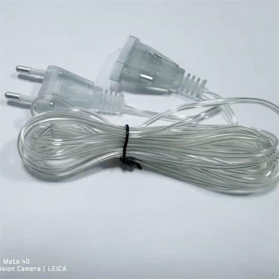 3M Cablu Plug Transparent Led șir de lumină Prelungire Prelungitor standard de alimentare Prelungitor pentru acasă vacanță String Light Crăciun