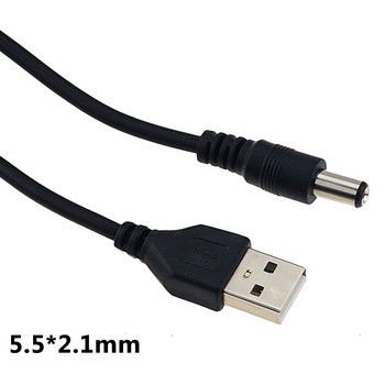 1PCS USB към DC 5V барел захранващ кабел 5.5*2.1mm 5.5x2.1mm щепсел DC захранващ адаптер Кабел захранващ кабел 3.5*1.3mm 1M