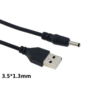 1 ΤΕΜ Καλώδιο τροφοδοσίας USB σε DC 5V 5,5*2,1mm 5,5x2,1mm Βύσμα προσαρμογέα ρεύματος DC Καλώδιο τροφοδοσίας 3,5*1,3mm 1M