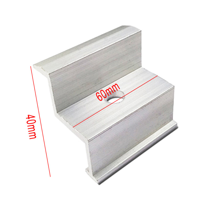 4/10 gab Saules alumīnija gala skava 35/40 mm saules paneļa modulim Saules PV fotoelementu montāžas kronšteins saules paneļa piederumiem