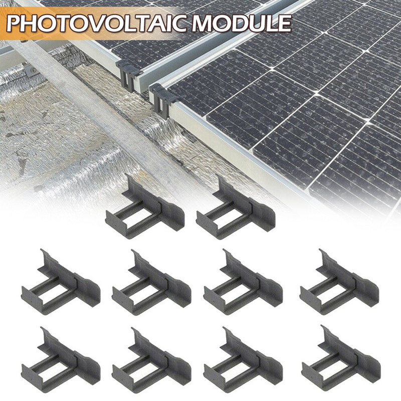 10gab 30/35/40/45mm jumta saules paneļa rāmja dubļu noņemšanas tīrīšanas klipsis pret novecošanos ūdens novirzīšanas klipsi āra aksesuārs
