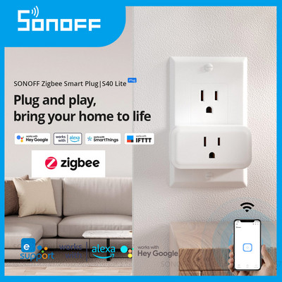 SONOFF S40 Lite Zigbee Smart Plug 15A iPlug US CA JP Socket Timing Function APP Τηλεχειριστήριο Λειτουργεί με Alexa Google Home