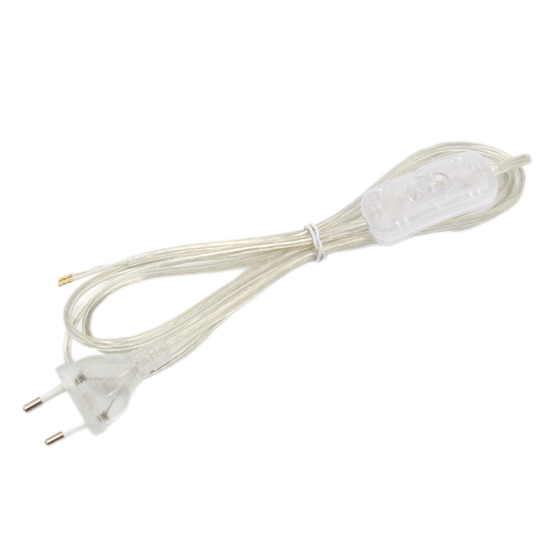 110-220 V kintamosios srovės maitinimo laidai su ES kištuku US Plug Inline Switch PVC kabelio prailginimo laidas