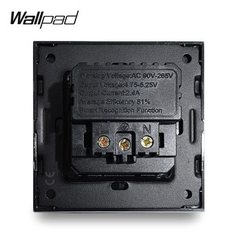 Дървен ЕС контакт с 2 USB порта Wallpad Алуминиев дизайн 5V 2.4A Изход