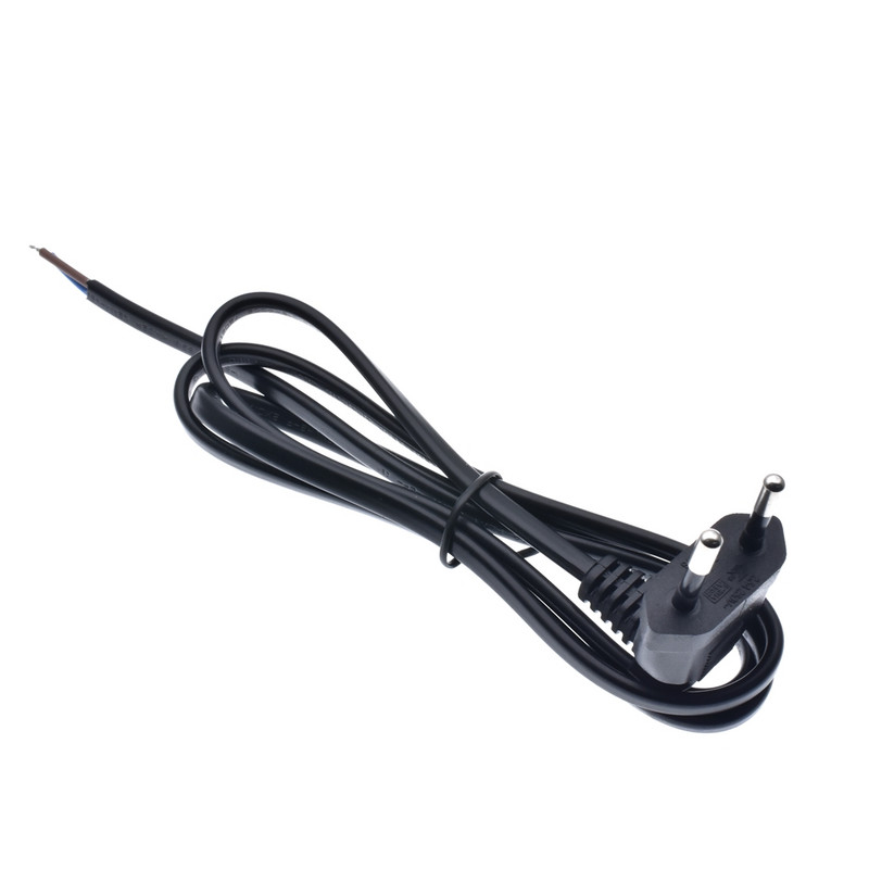 90 laipsnių ES kištuko maitinimo kabelis 1 m susukamas laidas Euro maitinimo ilgintuvas kintamosios srovės laidas, skirtas kištukinės lempos lemputei projekto elektronika