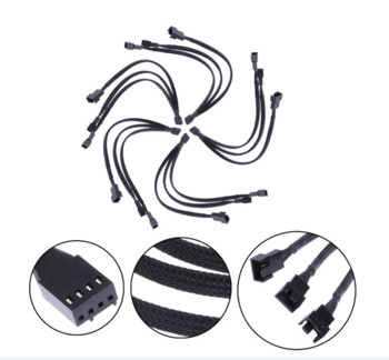 1 до 3-посочен сплитер с 4-пинов PWM конектор Удължителен кабел за вентилатор