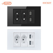 Brazil aljzatú fali kapcsoló USB kimenet különböző kombinációk luxus edzett üveg panel