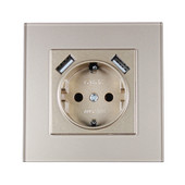 Nová USB zásuvka na nabíjanie telefónu Doprava zdarma Dvojitý USB port 5V 2A USB zásuvka do steny USB nástenná zlatá farba F1-01JJ