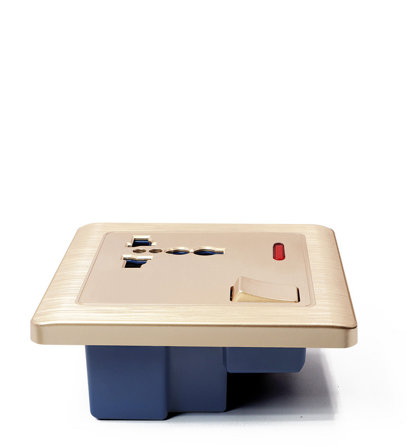 Univerzálna zásuvka Delviz s 3 otvormi, univerzálna zásuvka EÚ s kontrolkou spínača, štandardná zlatá 13A zásuvka v stene, UK