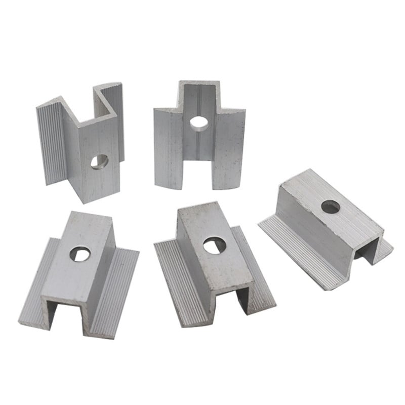 10 gabalu alumīnija sakausējuma saules paneļu montāžas kronšteini vidējā skava Saules vidējā skava rāmju paneļiem 40 mm/50 mm/60 mm