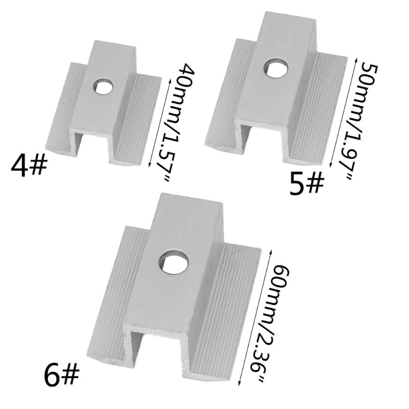 10 gabalu alumīnija sakausējuma saules paneļu montāžas kronšteini vidējā skava Saules vidējā skava rāmju paneļiem 40 mm/50 mm/60 mm