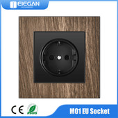 PSSRISE EU fali konnektor AC110-250V 16A faszemcsés alumínium ötvözet nappali hálószoba fali beágyazott panel aljzat 86*86mm