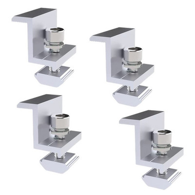 4db végbilincs, állítható 30 mm/35 mm-es fotovoltaikus napelemre szerelhető alumíniumötvözet napelemes tartókonzol bilincs tartozékok