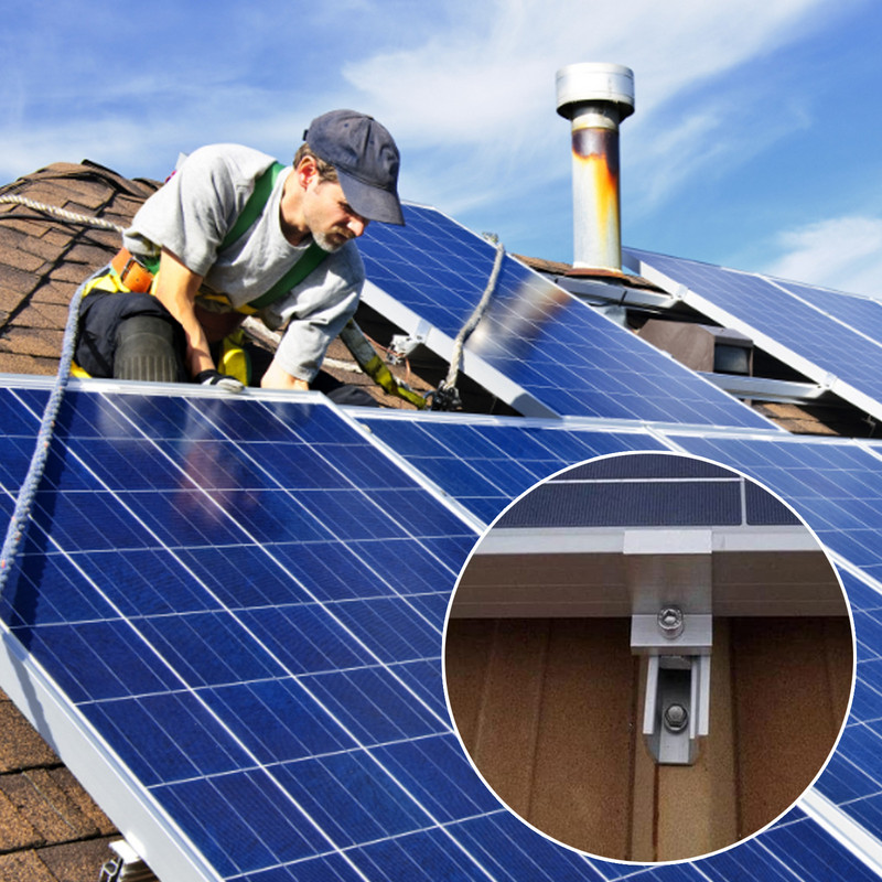 4db végbilincs, állítható 30 mm/35 mm-es fotovoltaikus napelemre szerelhető alumíniumötvözet napelemes tartókonzol bilincs tartozékok