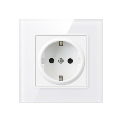Valge/must/hall/kuldne kristallklaaspaneeli seinakontakt 16A EL-i standardne elektripistikupesa 86mm*86mm pistikupesa kodu parandamine