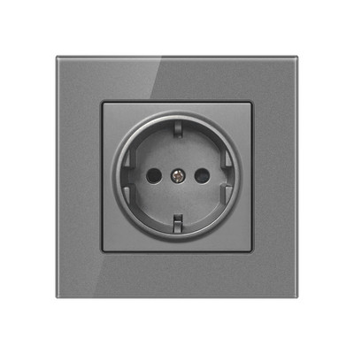 Valge/must/hall/kuldne kristallklaaspaneeli seinakontakt 16A EL-i standardne elektripistikupesa 86mm*86mm pistikupesa kodu parandamine