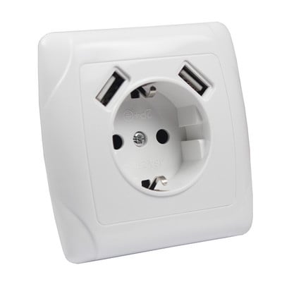 2019 nová štýlová USB zásuvka Doprava zdarma Dvojitý USB port 5V 2A zásuvka USB nástenná zásuvka LLA-01