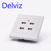 Universāls usb ligzdas panelis Sienas lādētājs 220V 4 Mobilā telefona uzlāde Inženierzinātne Mājas kontaktligzda Apvienotās Karalistes standarta usb ligzdas paneļa stiprinājums