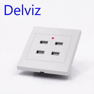 Universāls usb ligzdas panelis Sienas lādētājs 220V 4 Mobilā telefona uzlāde Inženierzinātne Mājas kontaktligzda Apvienotās Karalistes standarta usb ligzdas paneļa stiprinājums