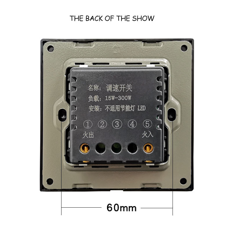 Regulátor ventilátora JHJCH luxusný krištáľový sklenený panel nástenný vypínač vypínač 16a 15-300w čiernobiele zlato