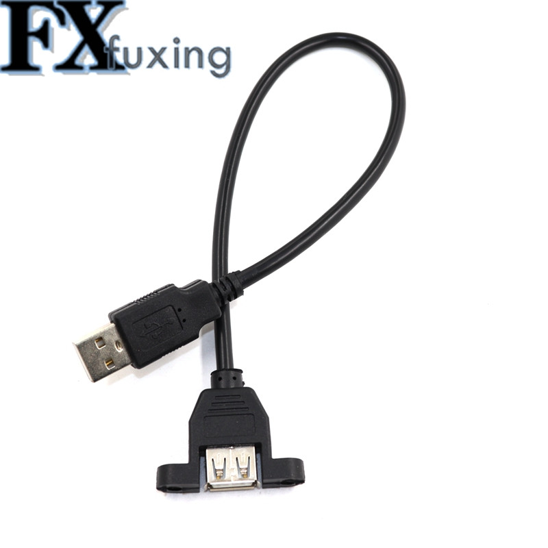 USB 2.0 pagarinātāja kabelis ar vīrišķo uz mātīti ar skrūvējamā paneļa montāžas foliju + pītu ekranētu USB pagarinātāja USB kabeļa strāvas vadu datora klēpjdatoram