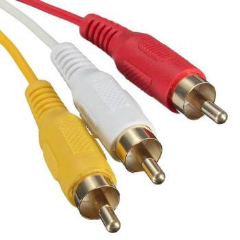 Нови позлатени конектори 5 фута 1.5M 1080P HDTV HDMI-съвместим-съвместим мъжки към 3 RCA аудио-видео AV кабел Адаптер за кабел