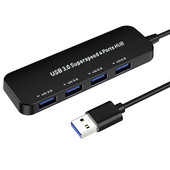 4-portový USB 3.0 HUB s vysokorýchlostným indikátorom rýchlosti, USB Hub pre viacero zariadení, počítač, notebook, stolný počítač, adaptér USB 3.0 HUB