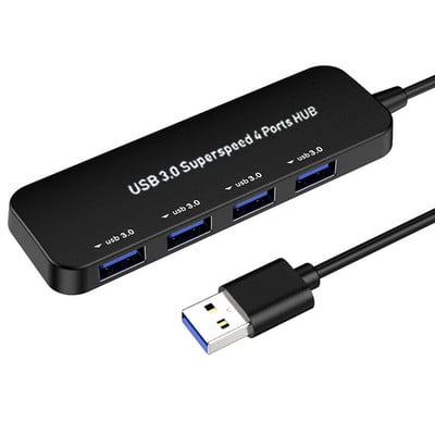 4-portový USB 3.0 HUB s vysokorýchlostným indikátorom rýchlosti, USB Hub pre viacero zariadení, počítač, notebook, stolný počítač, adaptér USB 3.0 HUB