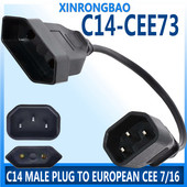 EU tápadapter kábel , IEC 320 C14 dugó az európai CEE 7/16 2 tűs csatlakozó aljzatú tápkábel UPS PDU 30CM*1 C14-CEE716R-30/075