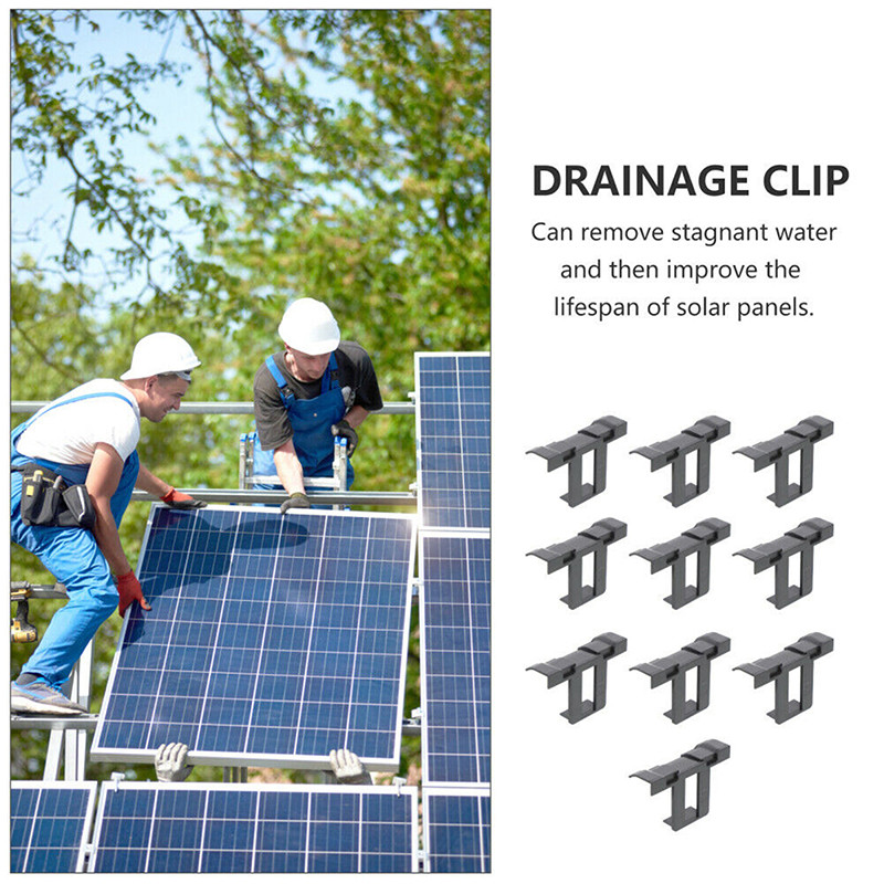 10 ks 30/35/40 mm solárne klipy na odtok vody, klip na odstraňovanie bahna, automatické odstránenie stagnujúcej vody, prachu, plastové klipy na fotovoltaické panely