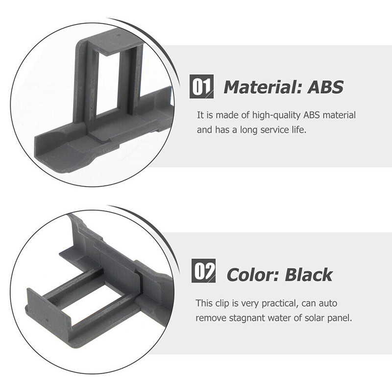 10 ks 30/35/40 mm solárne klipy na odtok vody, klip na odstraňovanie bahna, automatické odstránenie stagnujúcej vody, prachu, plastové klipy na fotovoltaické panely