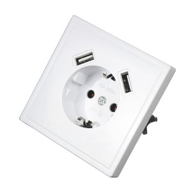 Nová USB zásuvka na nabíjanie telefónu Doprava zdarma Dvojitý USB port 5V 2A USB zásuvka na stenu USB nástenná maľba DREVO farba J1-01M