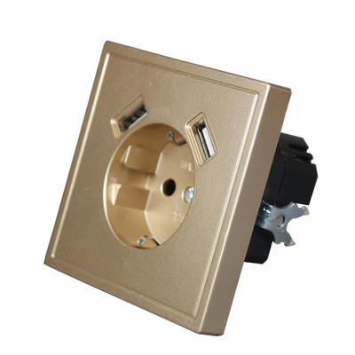 Nová USB zásuvka na nabíjanie telefónu Doprava zdarma Dvojitý USB port 5V 2A USB zásuvka na stenu USB nástenná maľba DREVO farba J1-01M