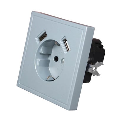 Nová USB zásuvka na nabíjanie telefónu Doprava zdarma Dvojitý USB port 5V 2A USB zásuvka na stenu USB nástenná maľba DREVO farba J1-01M