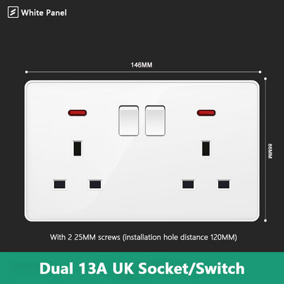 Avoir USB nástenná zásuvka EÚ štandardné elektrické zásuvky biela veľká plastová panelová multifunkčná zásuvka s vypínačom AC110-250V