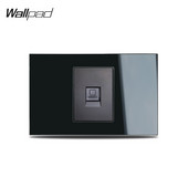 118*72mm-es üveg CAT 6 adataljzatos tapéta L3 fekete kristálypanel RJ45 internetes számítógép fali csatlakozó