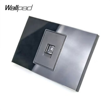 118*72mm Glass CAT 6 Data Socket Wallpad L3 Black Crystal Panel RJ45 Internet Computer Wall Jack