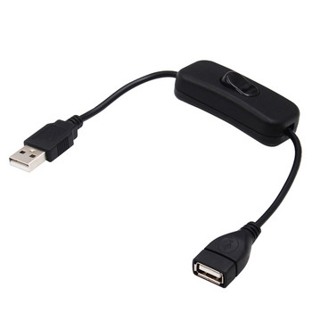 2.0 USB DC захранващ кабел с превключвател за ВКЛ./ИЗКЛ. Мъжки и женски удължителен кабел за записващо устройство за шофиране на камера Малка LED вентилатор за настолна лампа