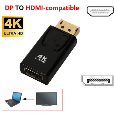 4K DP uz HDMI saderīgs 1080P adapteris DisplayPort uz HDMI saderīgs displeja ports pārveidotājs kabeļa adapteris video audio savienotājs