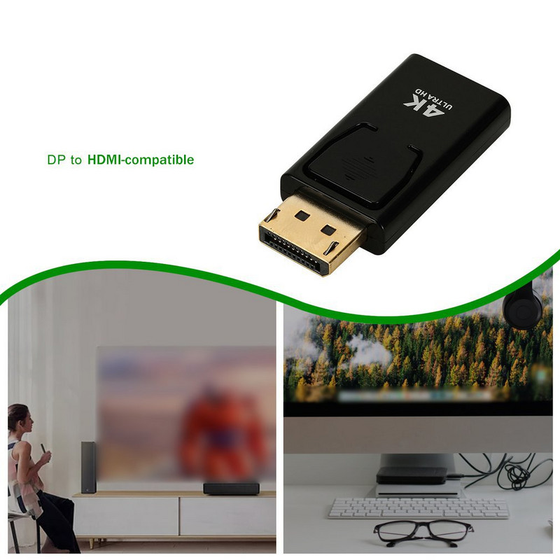 4K DP į HDMI suderinamas 1080P adapteris DisplayPort į HDMI suderinamas ekrano prievadas Konverteris Kabelis Adapteris Vaizdo garso jungtis